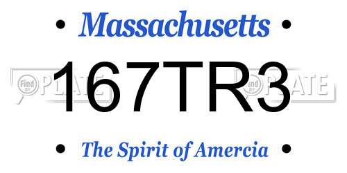 167TR3 Massachusetts License Plate