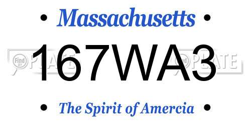 167WA3 Massachusetts License Plate