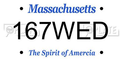 167WED Massachusetts License Plate