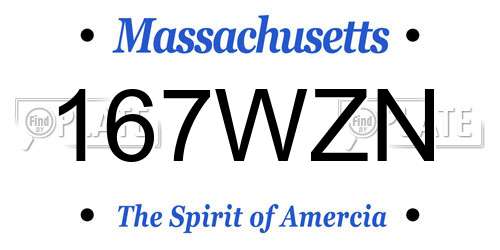 167WZN Massachusetts License Plate