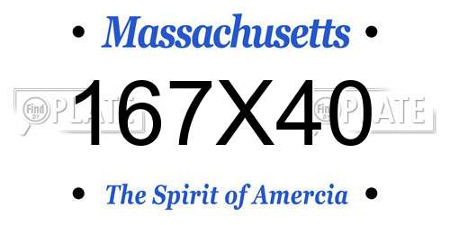 167X40 Massachusetts License Plate
