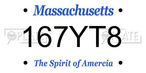 167YT8 Massachusetts License Plate