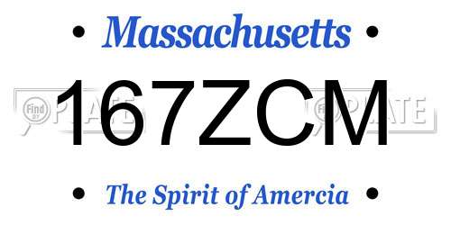 167ZCM Massachusetts License Plate
