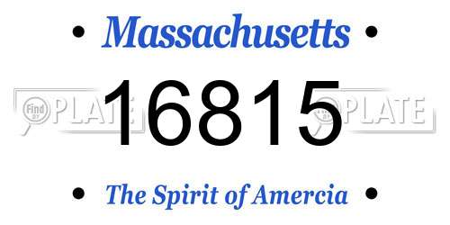 16815 Massachusetts License Plate