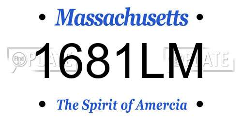 1681LM Massachusetts License Plate