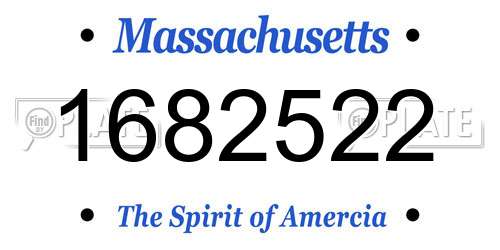 1682522 Massachusetts License Plate