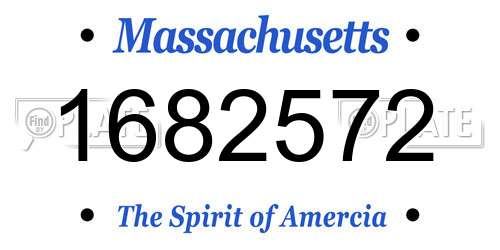 1682572 Massachusetts License Plate