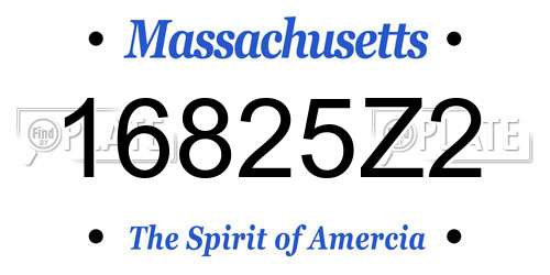 16825Z2 Massachusetts License Plate