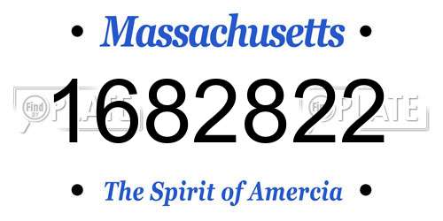 1682822 Massachusetts License Plate