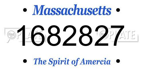 1682827 Massachusetts License Plate