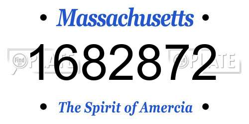 1682872 Massachusetts License Plate