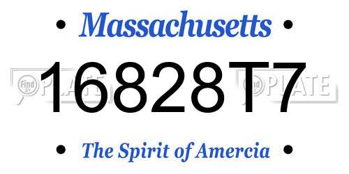 16828T7 Massachusetts License Plate