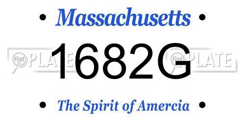 1682G Massachusetts License Plate