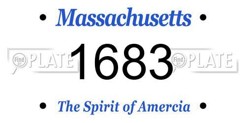 1683 Massachusetts License Plate