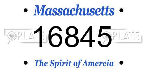 16845 Massachusetts License Plate