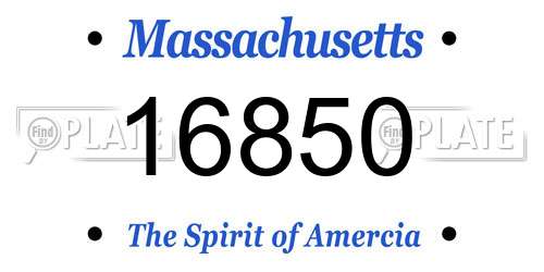 16850 Massachusetts License Plate