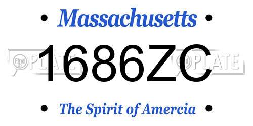 1686ZC Massachusetts License Plate