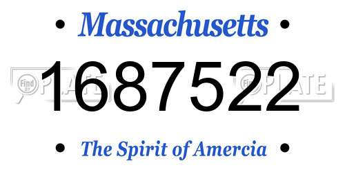 1687522 Massachusetts License Plate