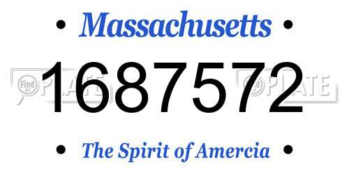 1687572 Massachusetts License Plate