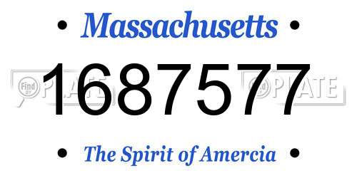 1687577 Massachusetts License Plate