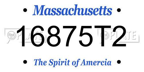 16875T2 Massachusetts License Plate