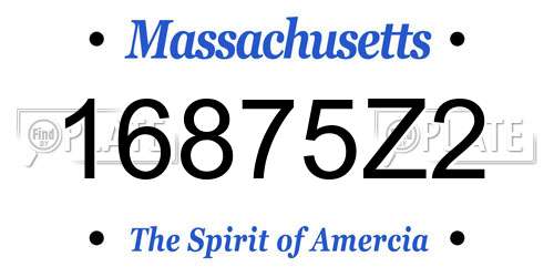 16875Z2 Massachusetts License Plate