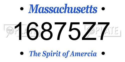 16875Z7 Massachusetts License Plate