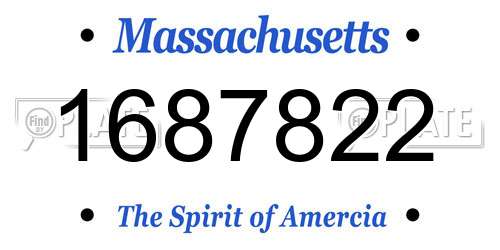 1687822 Massachusetts License Plate