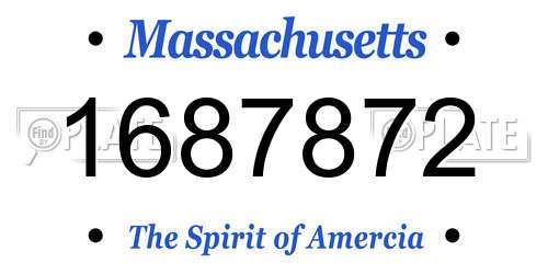 1687872 Massachusetts License Plate
