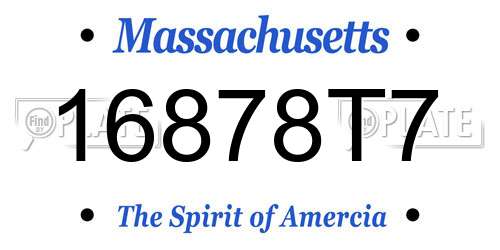 16878T7 Massachusetts License Plate