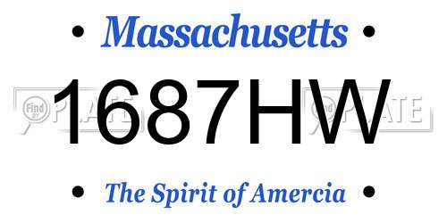 1687HW Massachusetts License Plate
