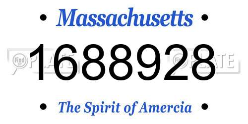 1688928 Massachusetts License Plate