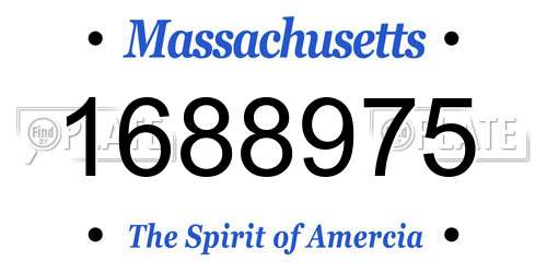 1688975 Massachusetts License Plate