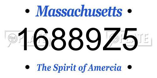 16889Z5 Massachusetts License Plate