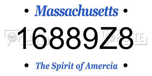 16889Z8 Massachusetts License Plate