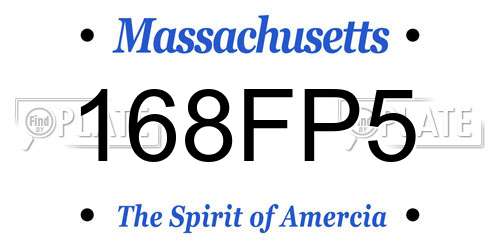168FP5 Massachusetts License Plate
