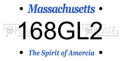 168GL2 Massachusetts License Plate