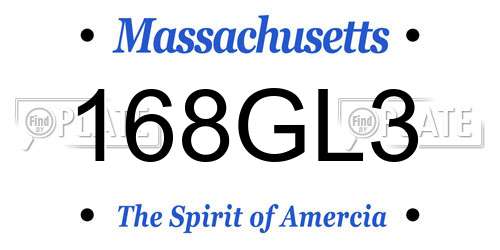 168GL3 Massachusetts License Plate