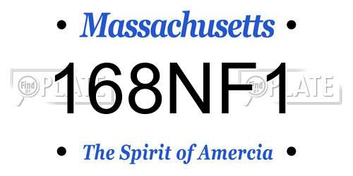 168NF1 Massachusetts License Plate