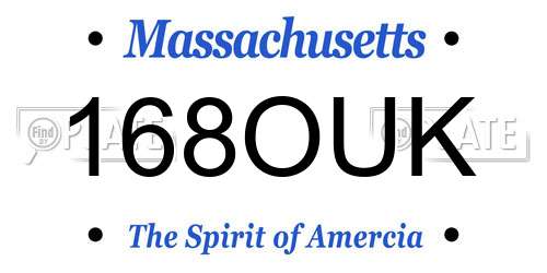 168OUK Massachusetts License Plate