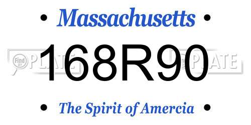 168R90 Massachusetts License Plate