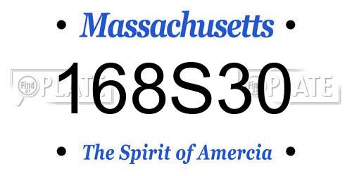 168S30 Massachusetts License Plate