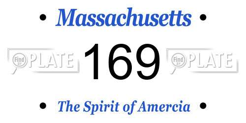 169 Massachusetts License Plate