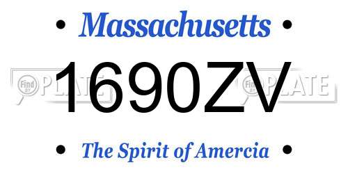 1690ZV Massachusetts License Plate