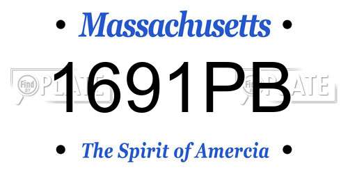 1691PB Massachusetts License Plate