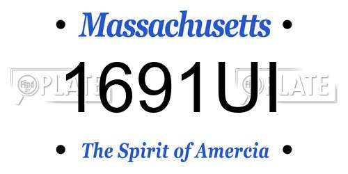 1691UI Massachusetts License Plate