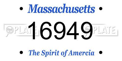 16949 Massachusetts License Plate
