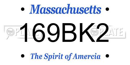 169BK2 Massachusetts License Plate