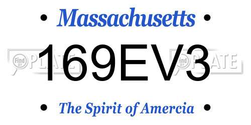 169EV3 Massachusetts License Plate