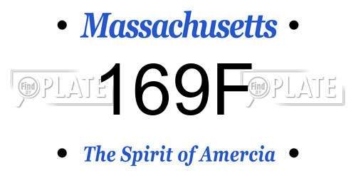 169F Massachusetts License Plate
